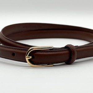 Lauren Ralph Lauren Brown Leather Thin Belt